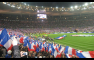 Le virage sud en bleu
